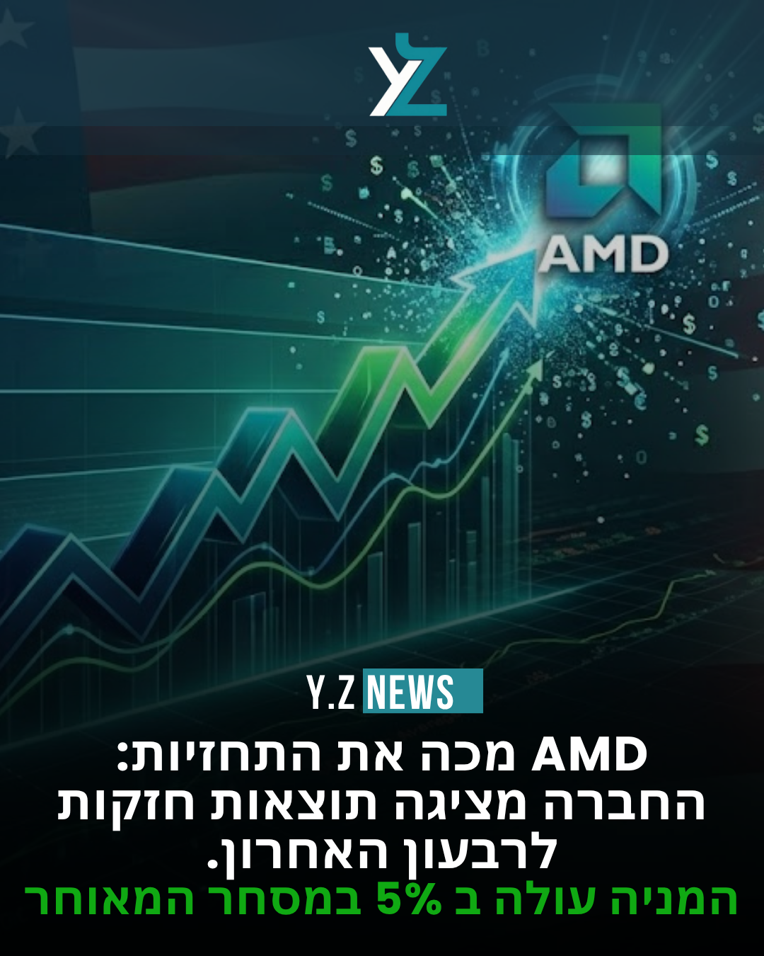 AMD עוקפת את התחזיות: זינוק של 5% במניה בעקבות דוחות שוברי שיאים