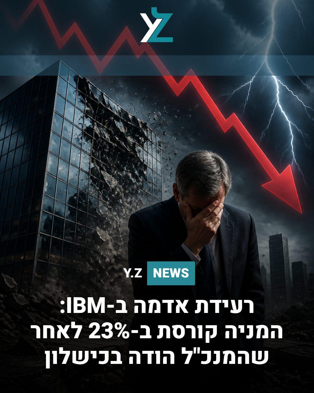 רעידת אדמה ב-IBM: המניה קורסת ב-23% לאחר שהמנכ"ל הודה בכישלון