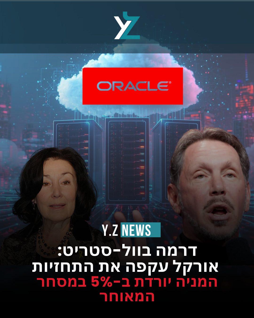 דרמה בוול-סטריט: אורקל עקפה את התחזיות, אך צונחת ב-5% במסחר המאוחר