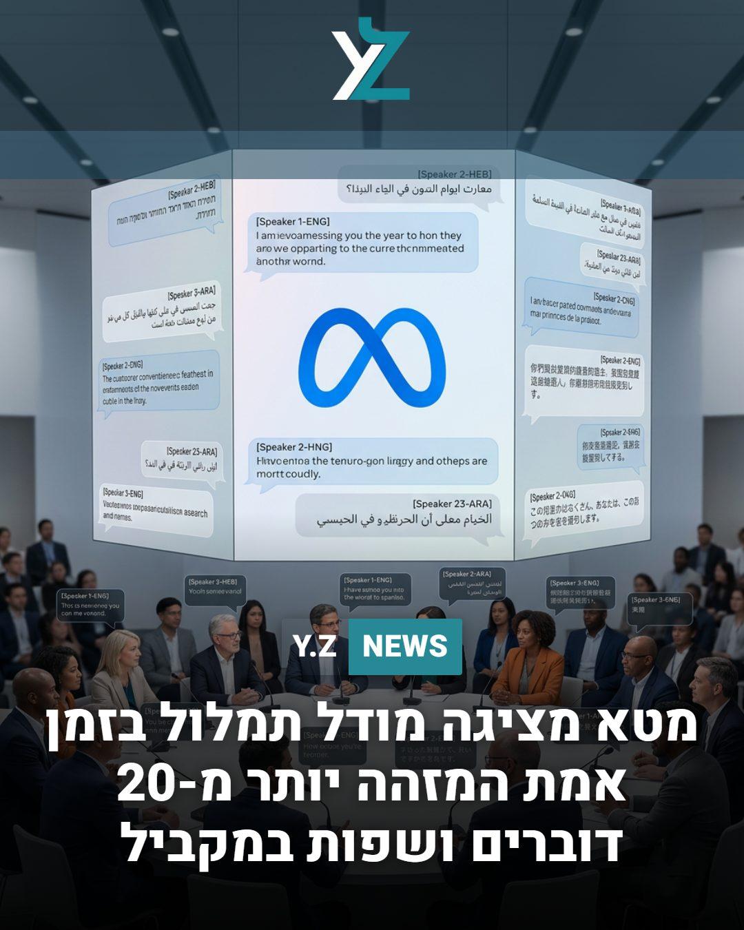 מטא מציגה מודל תמלול בזמן אמת המזהה יותר מ-20 דוברים ושפות במקביל