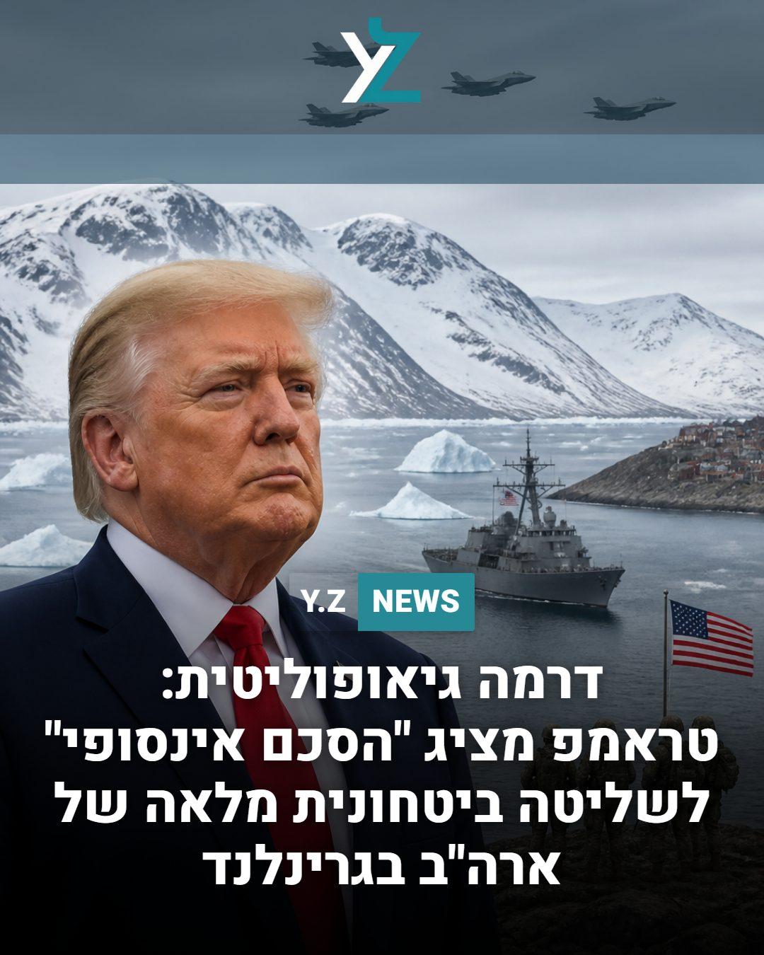 דרמה גיאופוליטית: טראמפ מציג "הסכם אינסופי" לשליטה ביטחונית מלאה של ארה"ב בגרינלנד