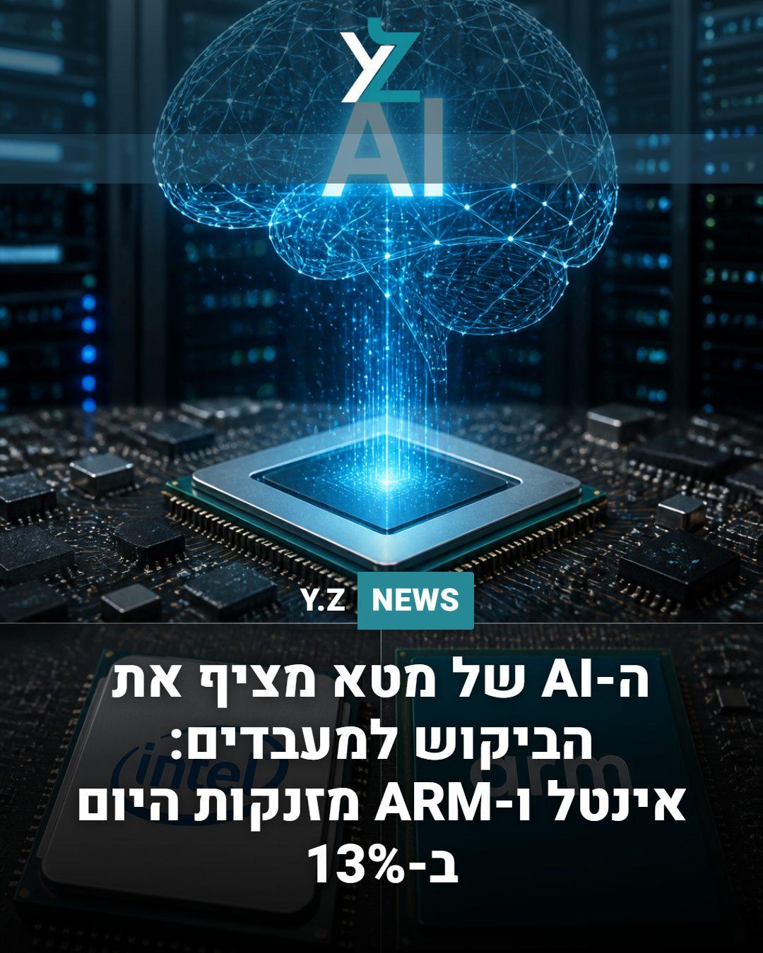 ה-AI של מטא מציף את הביקוש למעבדים: אינטל ו-ARM מזנקות היום ב-13%